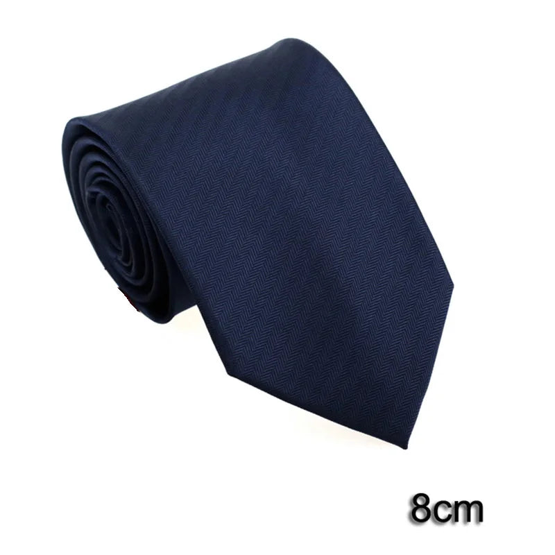 HUISHI Men’s Solid Dark Blue Waterproof Jacquard Necktie | 6cm Slim Business & Wedding Tie