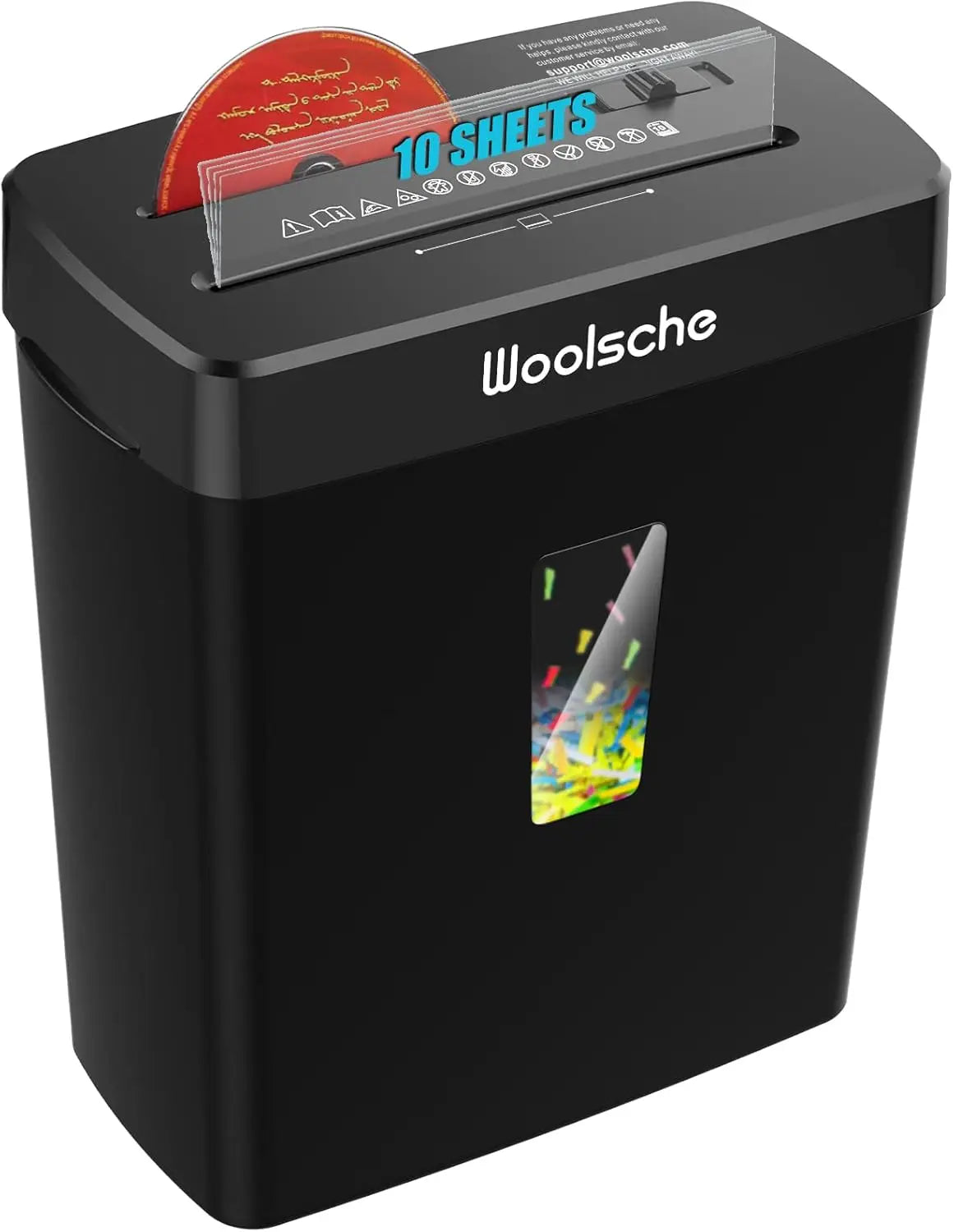 10 Sheet Compact Paper Shredder. Secure Home & Office Document Shredder