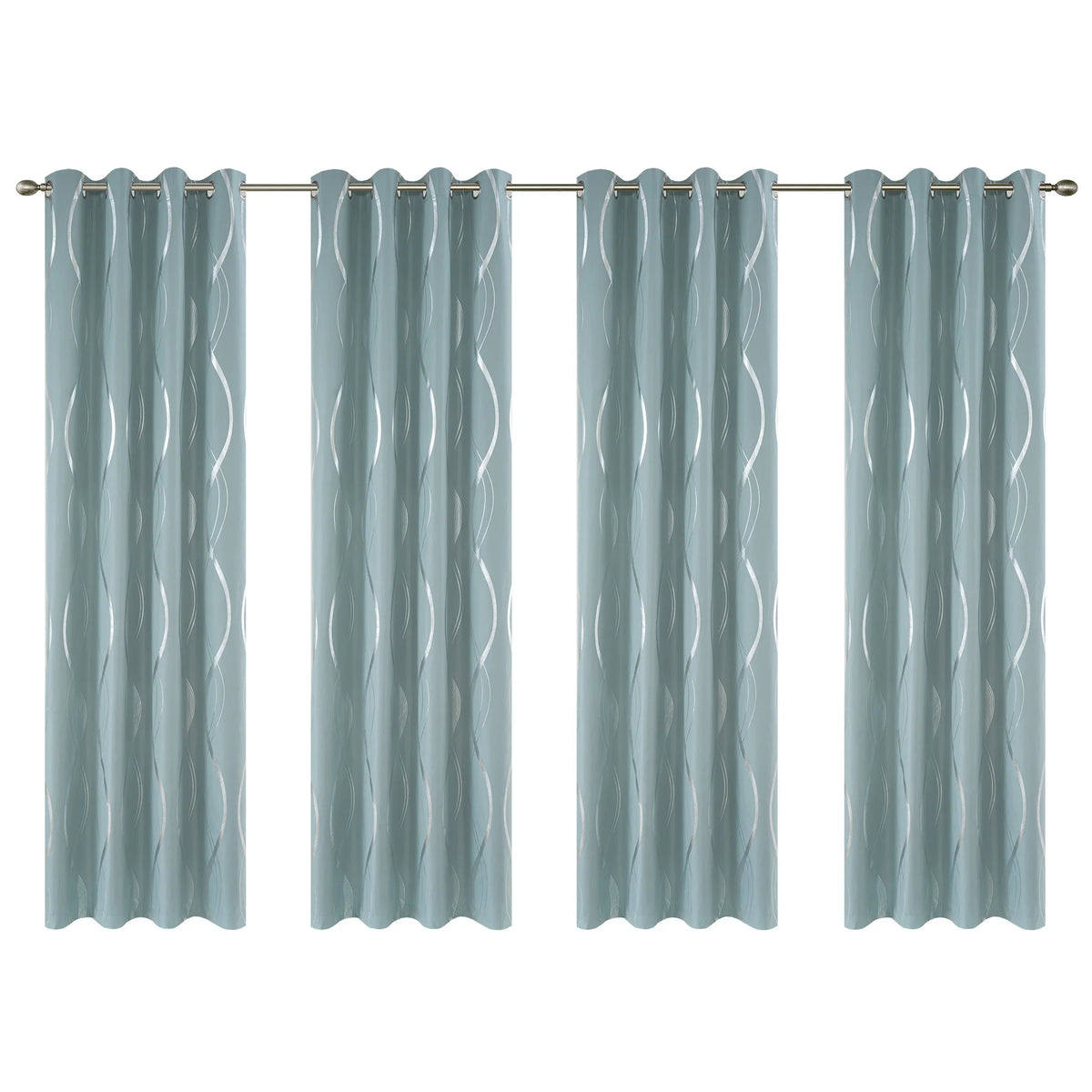 4-Panel Silver Foil Blackout Curtains | Heavy Window Panel Set