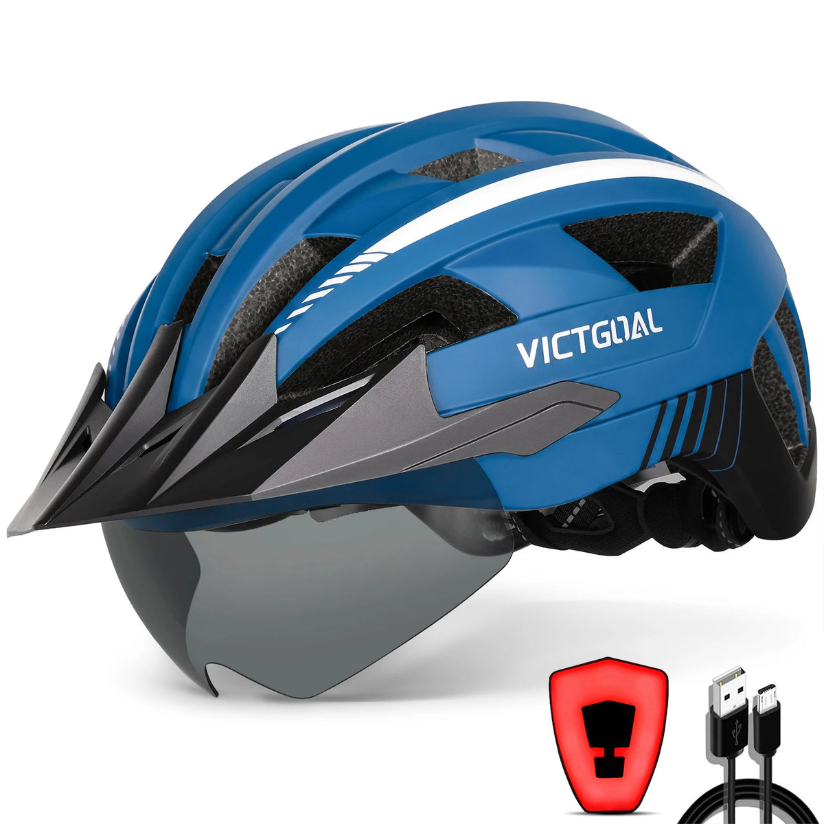 VICTGOAL Adult Cycling Helmet with Visor – Road & Mountain Bike Helmet