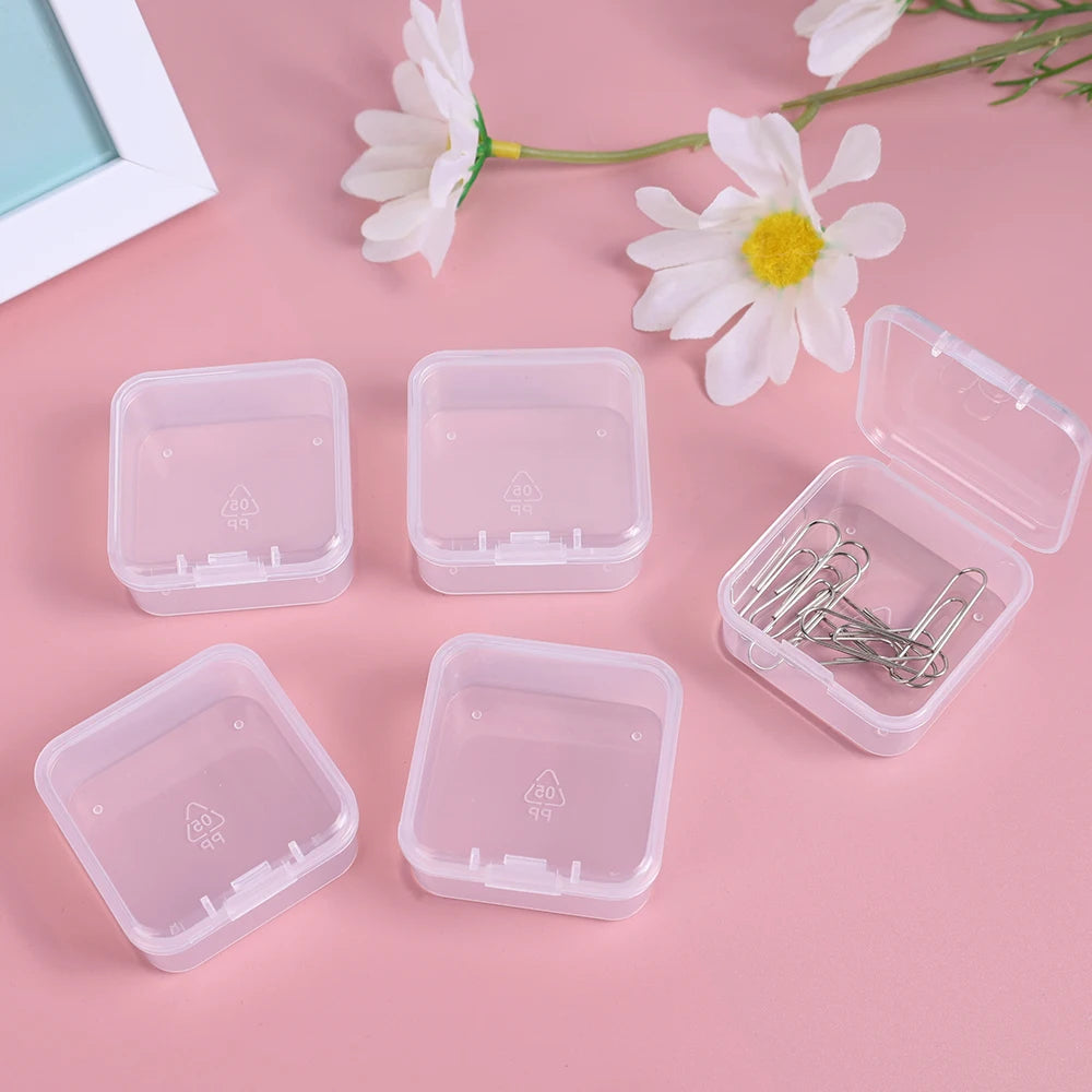 Clear Mini Storage Box Set (6–60 PCS) Stackable Plastic Organizer for Jewelry, Crafts & Small Items