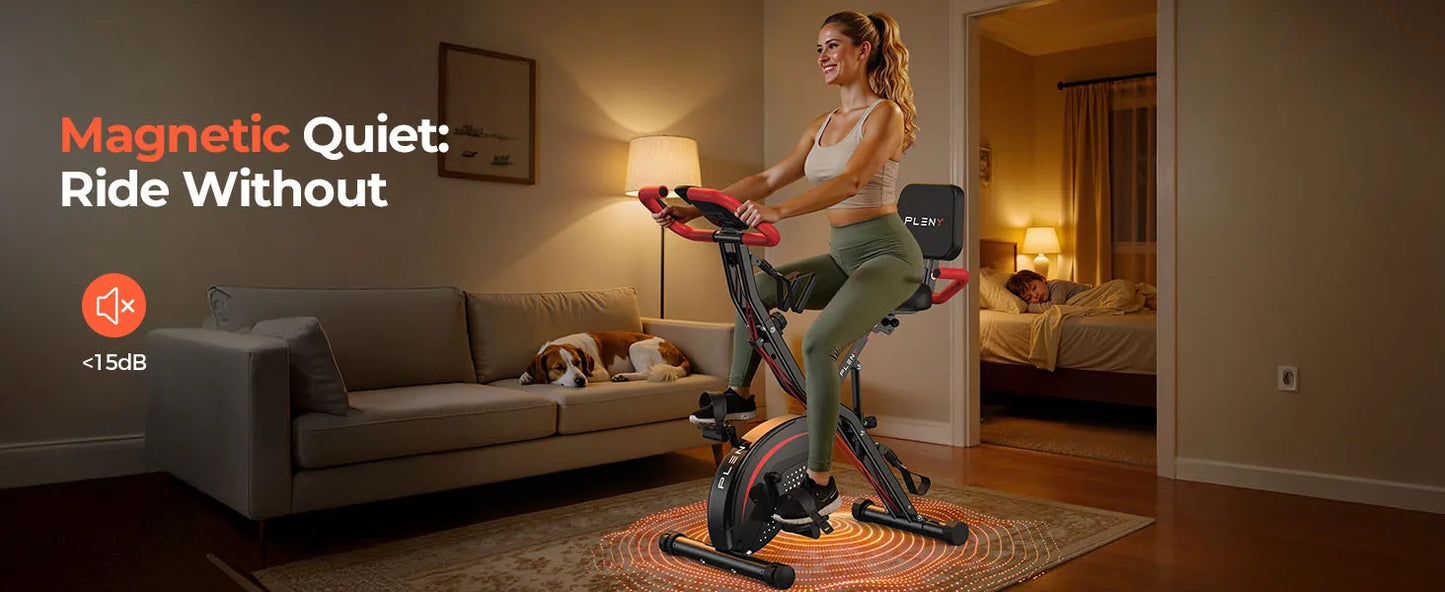 5-in-1 Foldable Exercise Bike with Adjustable Resistance for Home Cardio Workouts