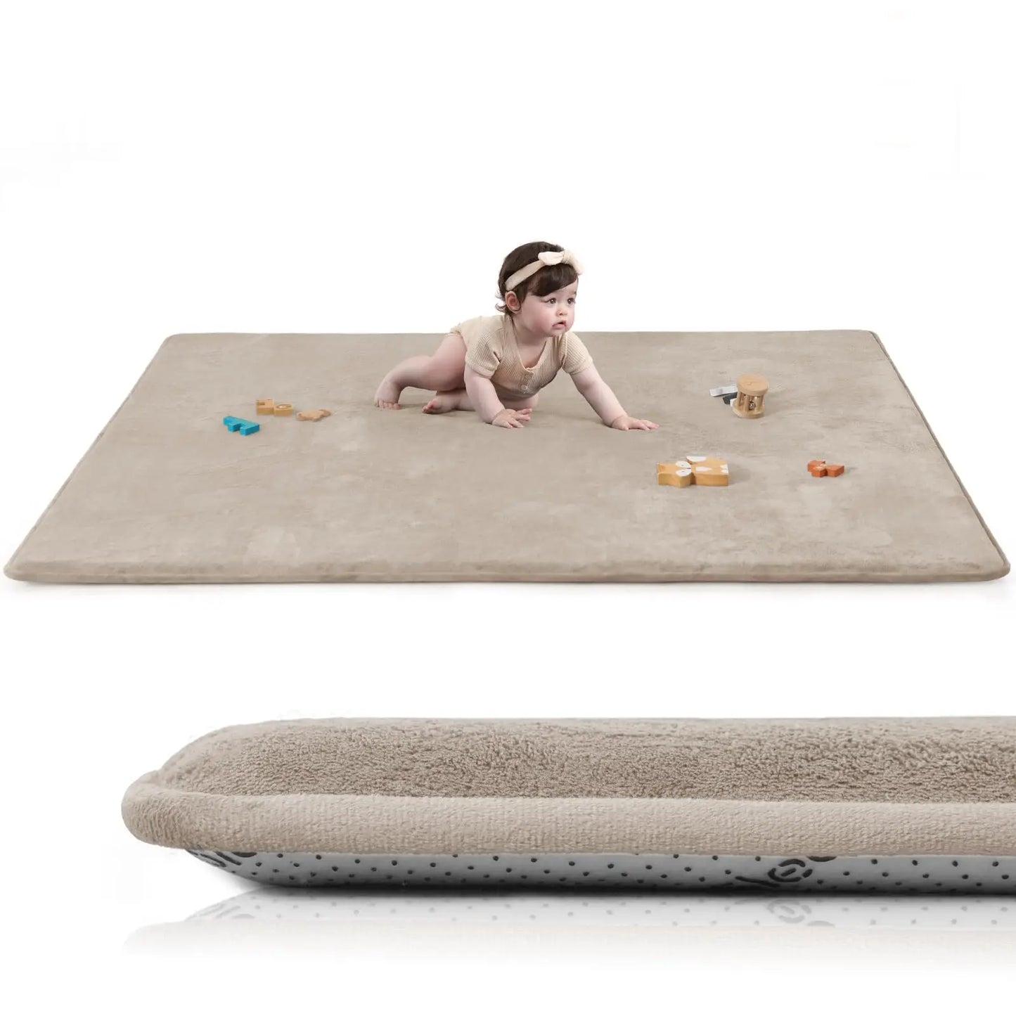 Extra Thick Memory Foam Baby Play Mat for Tummy Time, Crawling & Playroom Activities
