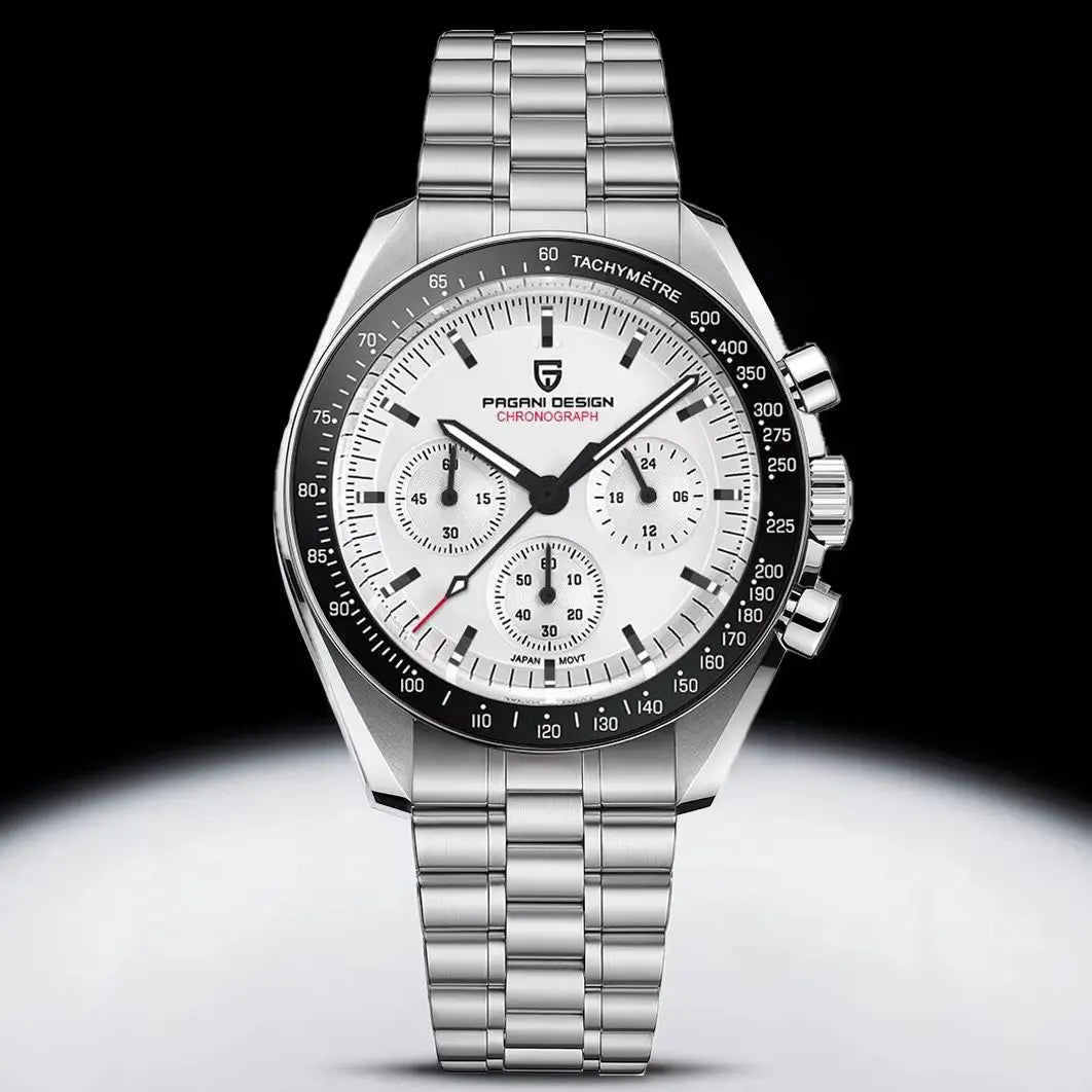 Men’s PAGANI DESIGN Watch – Stainless Steel Bracelet & Classic Round Dial