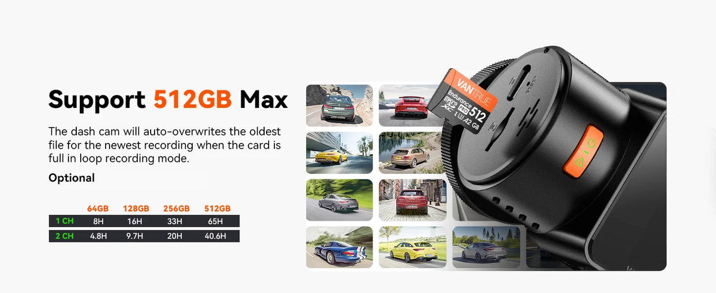 Vantrue N2X 2.7K HDR Dashcam Front and Inside 5G WiFi Dual Dash Camera with IR Night Vision STARVIS 2 Voice Control 60FPS GPS