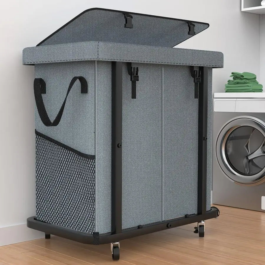 190L Extra Large Rolling Laundry Hamper with Wheels and Removable Laundry Bag