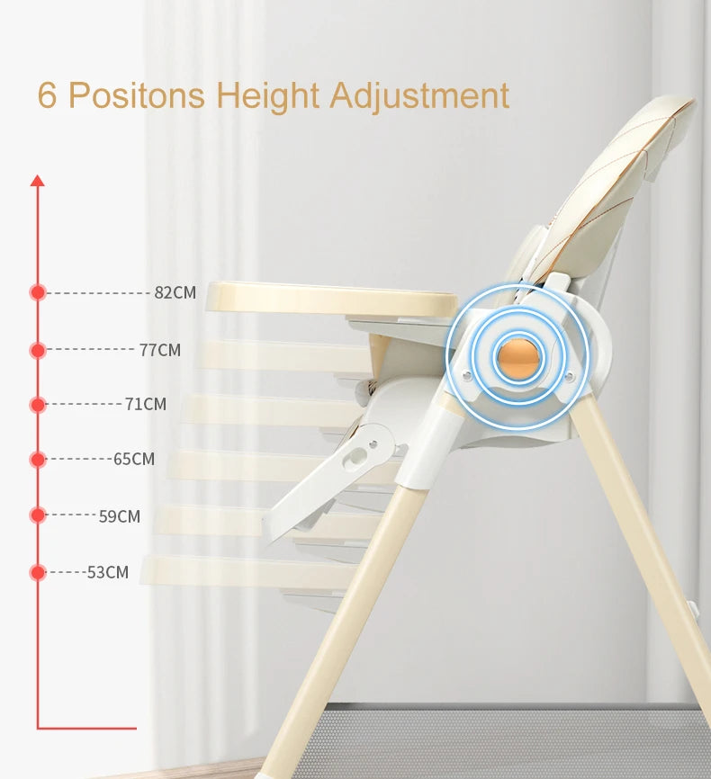 7-in-1 Convertible Baby High Chair with Adjustable Tray & Foldable Design