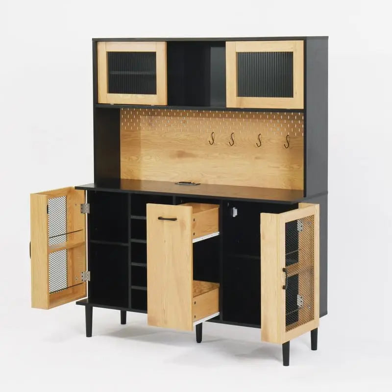 59 Inch H Buffet Sideboard Storage Door And Power Outlet
