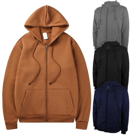 Autumn Season Men's Long Sleeve Zip Hoodie Sweatshirt Jacket Athletic Fit Male Hooded Garment