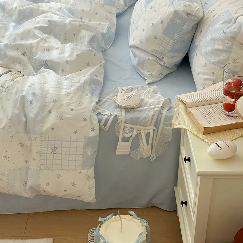 Ruffled Bedding Set.  Duvet Cover & Pillowcase Set
