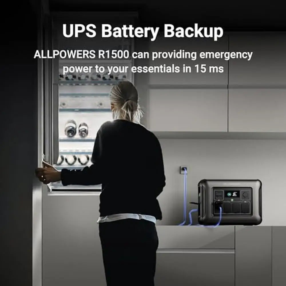 Portable Power Station 1152Wh LiFePO4 Battery Solar Generator Camping RV Home Party UPS Backup Eco Mode Low Noise 10 Year Life