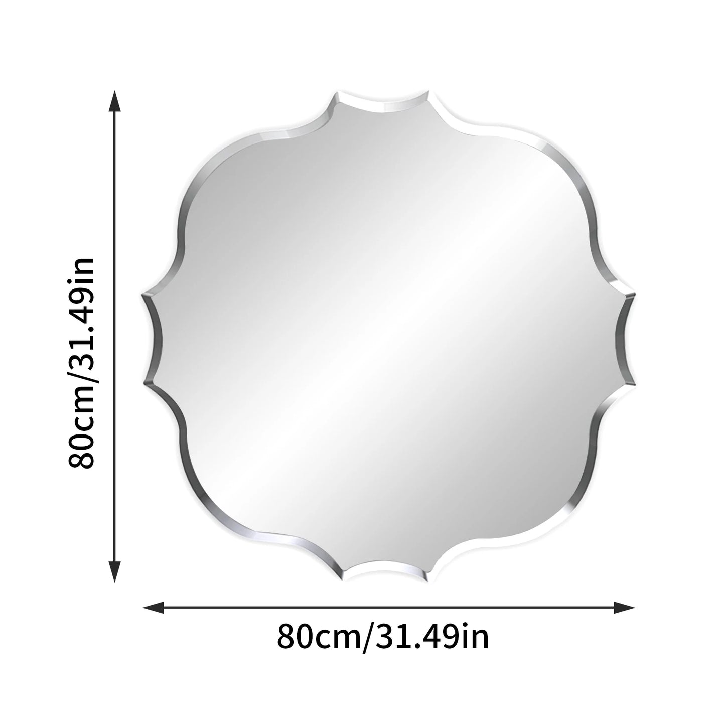 Wisfor Scalloped Edge Frameless Bathroom Wall Mirror