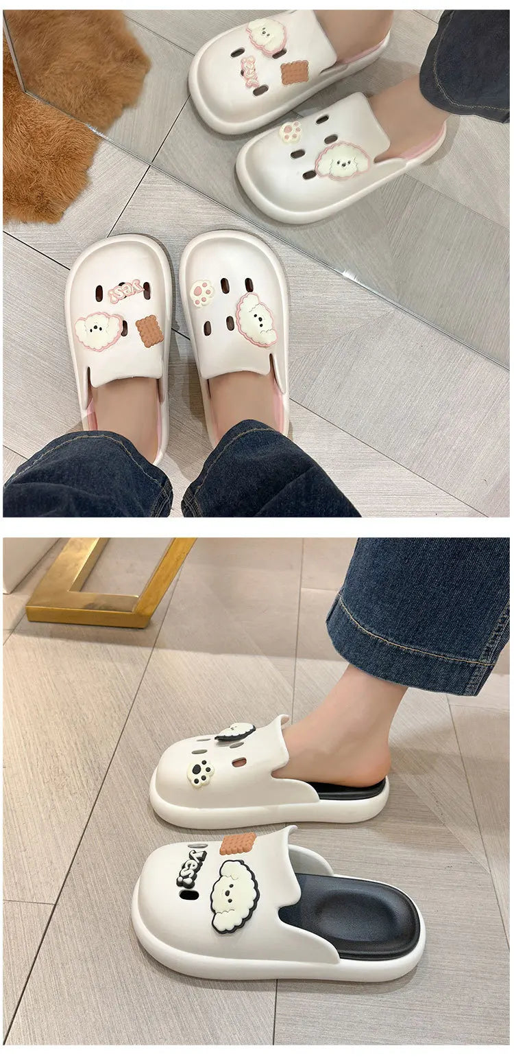 Cute Dog Cartoon Plush House Slippers for Men and Women