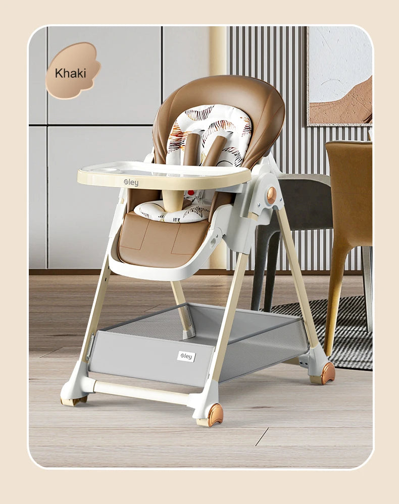 7-in-1 Convertible Baby High Chair with Adjustable Tray & Foldable Design