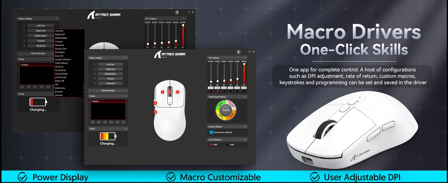 ATTACK SHARK X6 Lightweight Wireless Gaming Mouse, RGB Backlit Tri-Mode Mouse with PAW3395 Sensor for PC, Laptop & Mac