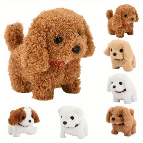 Plush Teddy Toy Puppy Electronic Interactive Dog - Walking, Barking, Tail Wagging, Stretching Companion Animal for Kids Toddlers