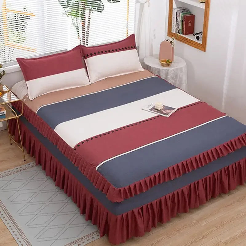 Bedroom Flat Sheets Bed Printed Fashion Modern Queen King Size Washed Cotton Comfortable Bedding Mattress Cover Bedspread New