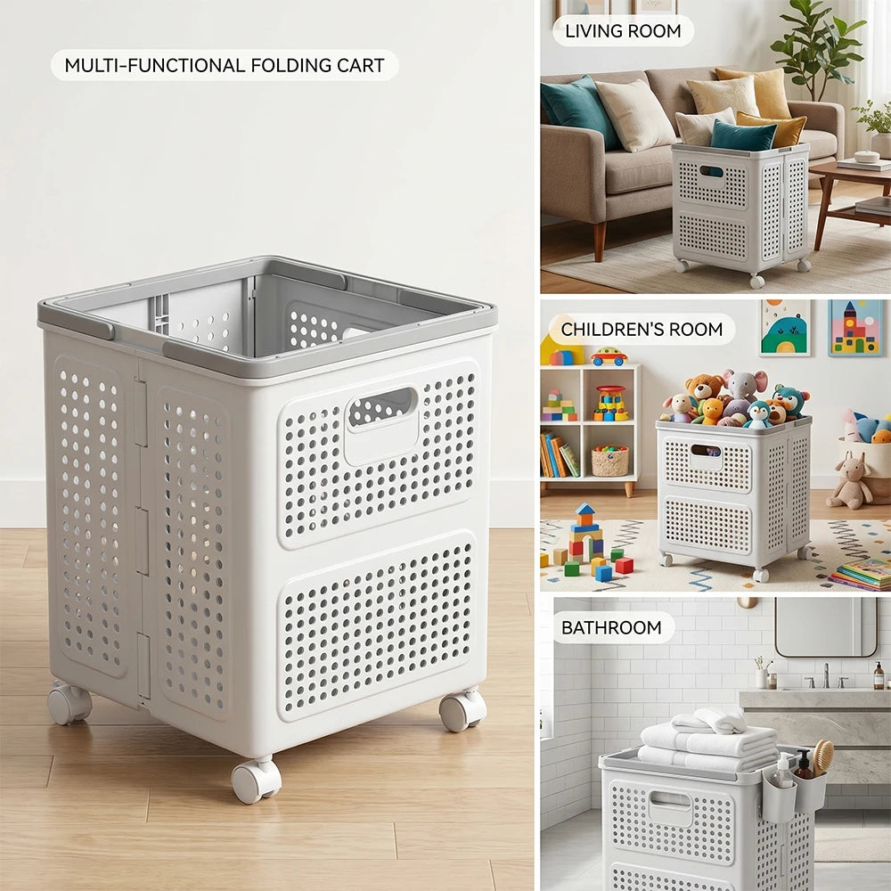 65L Collapsible Laundry Hamper. Large-Capacity Foldable Laundry Basket