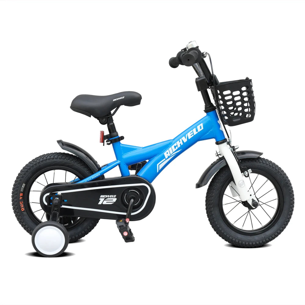 Girls Kids Bicycle 12, 14 & 16 Inch with Training Wheels | Adjustable Seat & Basket | Beginner Bike for Ages 3–8