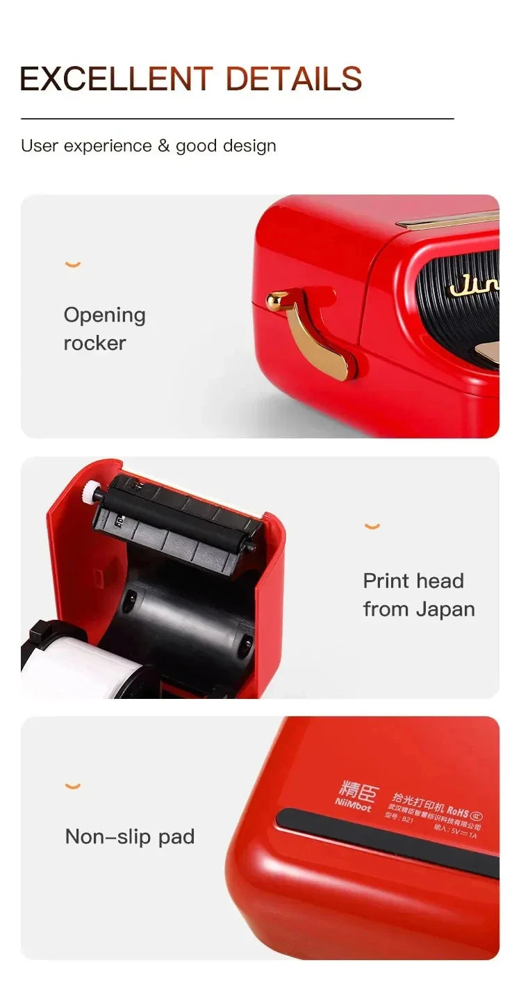 Niimbot B21 Portable Thermal Label Printer for Home Office & Small Business