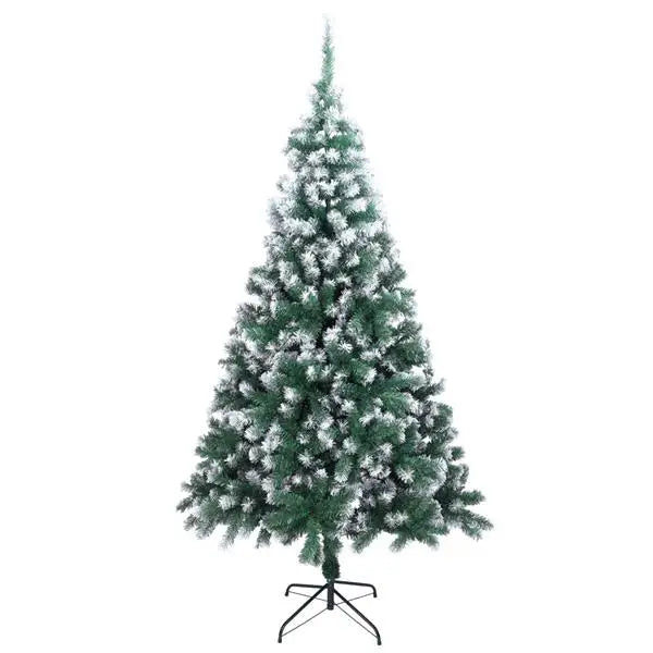 7FT Snow-Flocked Artificial Christmas Tree .870 Branches with Realistic Winter Holiday Design