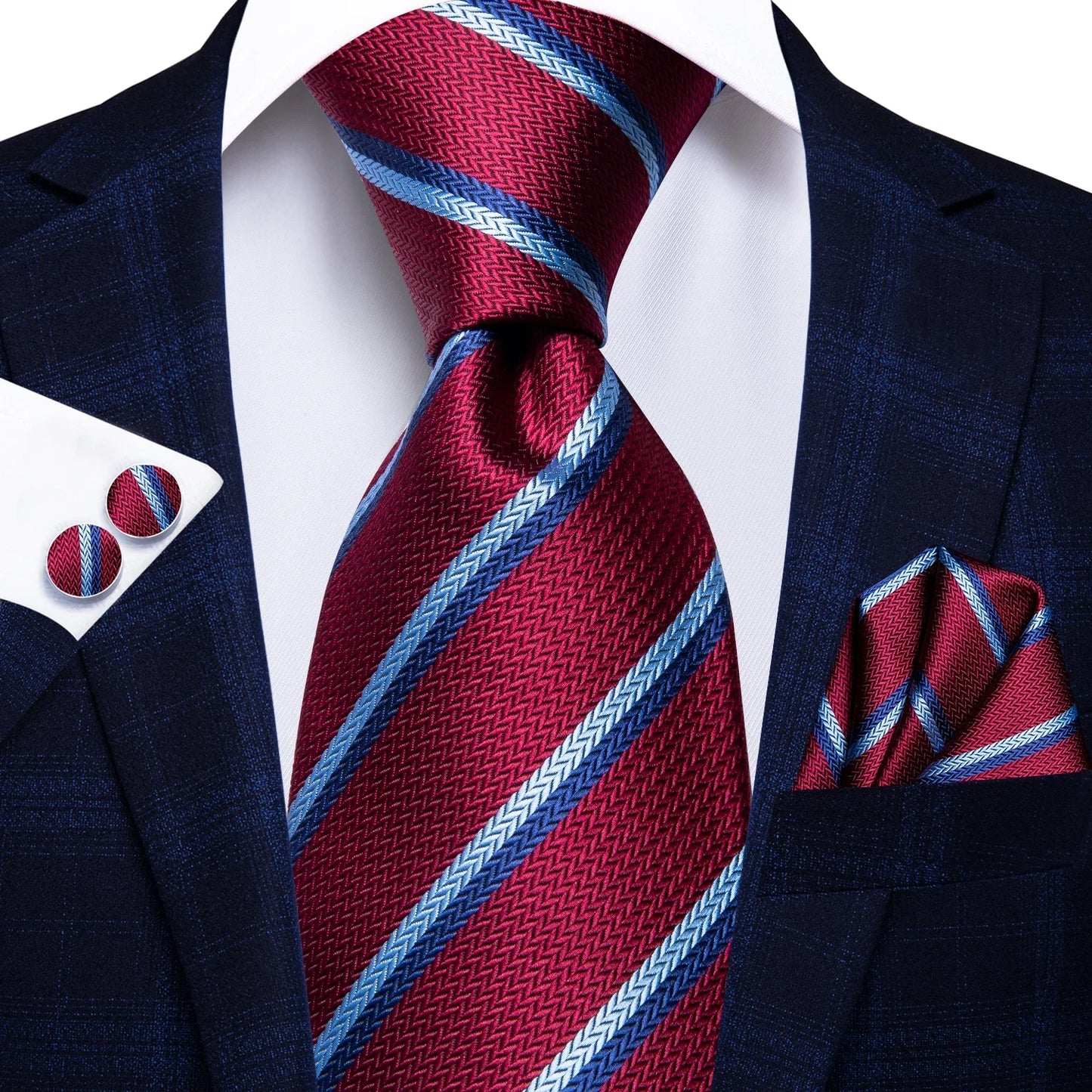 Luxury Paisley Silk Men’s Necktie .Formal Business Wedding Tie Set