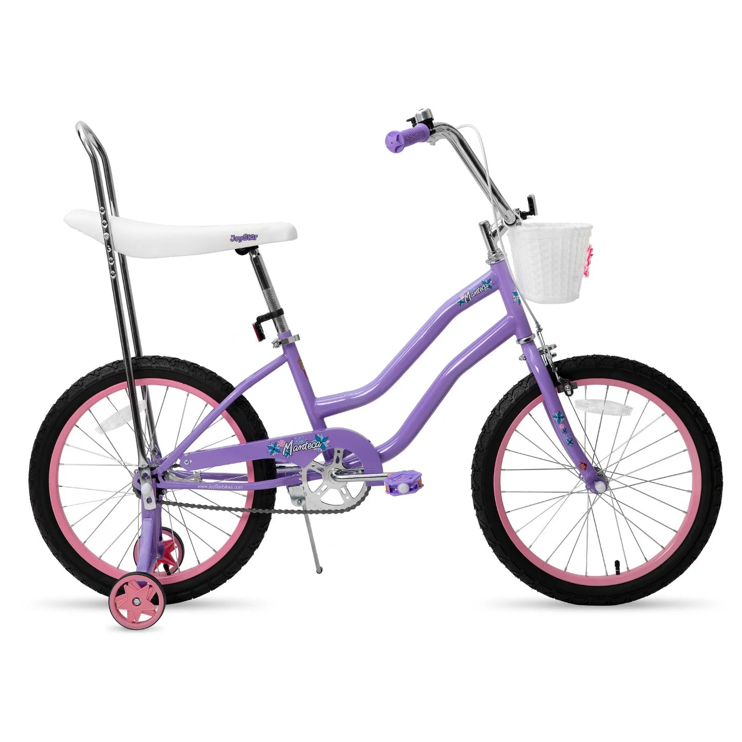 JOYSTAR 20 Inch Girls Bicycle with Training Wheels .Banana Seat Cruiser Bike for Kids Ages 6–12
