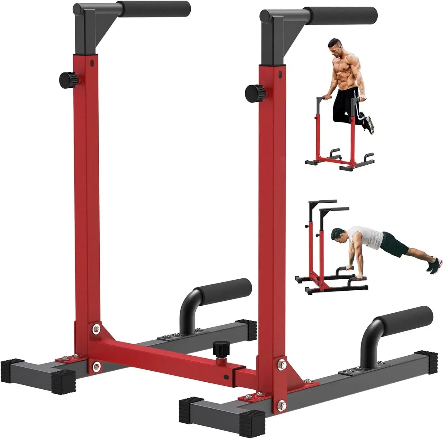 Heavy Duty Dip Bar, Adjustable Width & Height Dip Station Home Gym Fitness Equipment, 800lbs Capacity, Multifunctional Strength