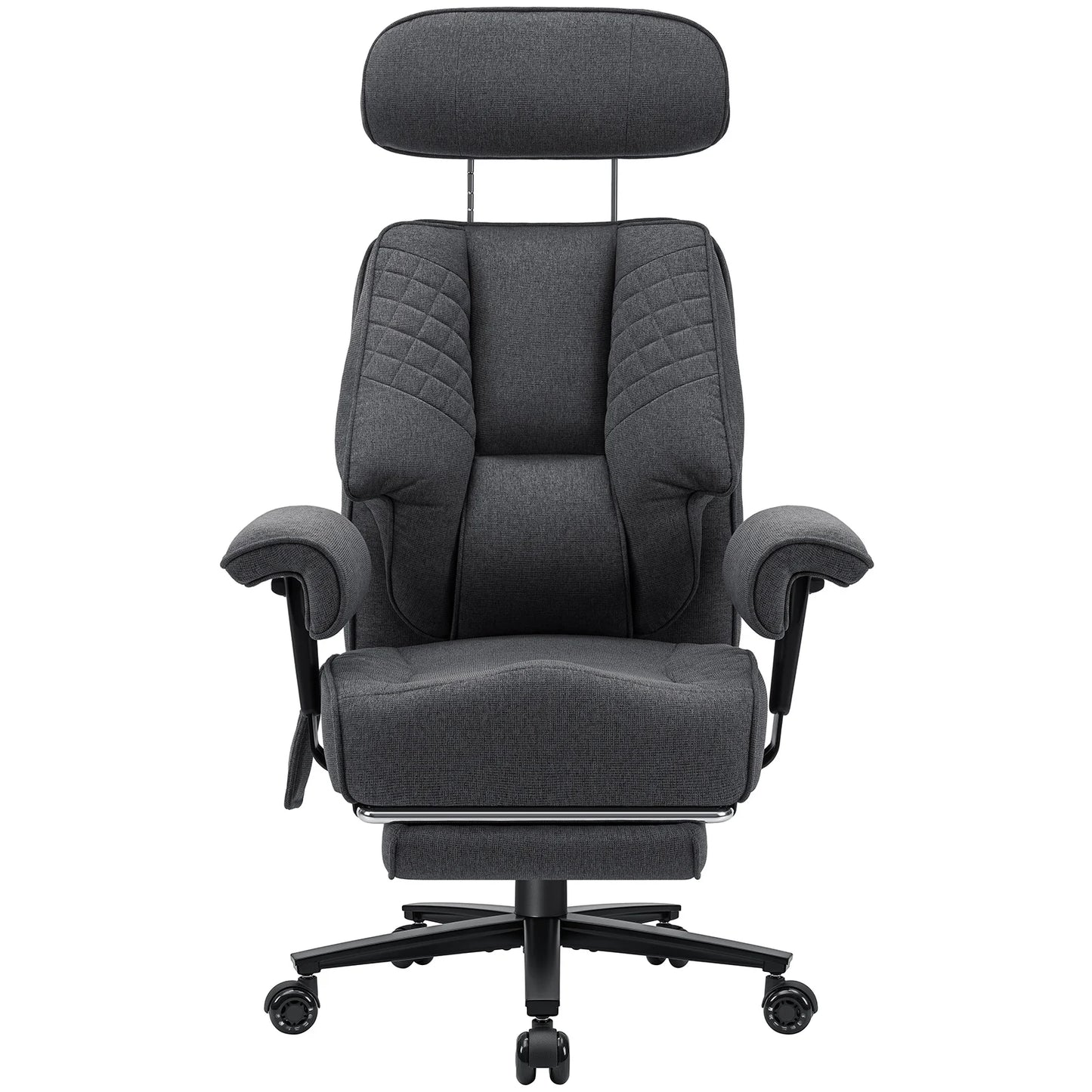 Executive Office Chair with Footrest, Adjustable Headrest & Lumbar Support, Ergonomic High Back Reclining Desk Chair