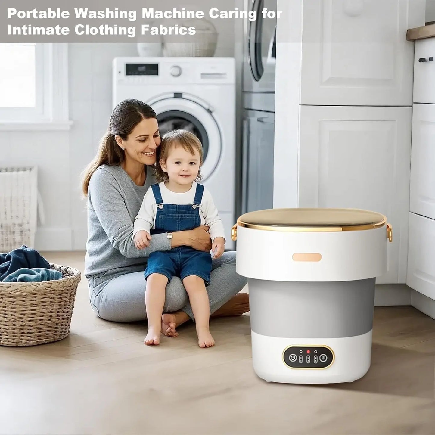 13L Foldable Portable Washing Machine.Mini Washer for Socks, Underwear & Small Laundry
