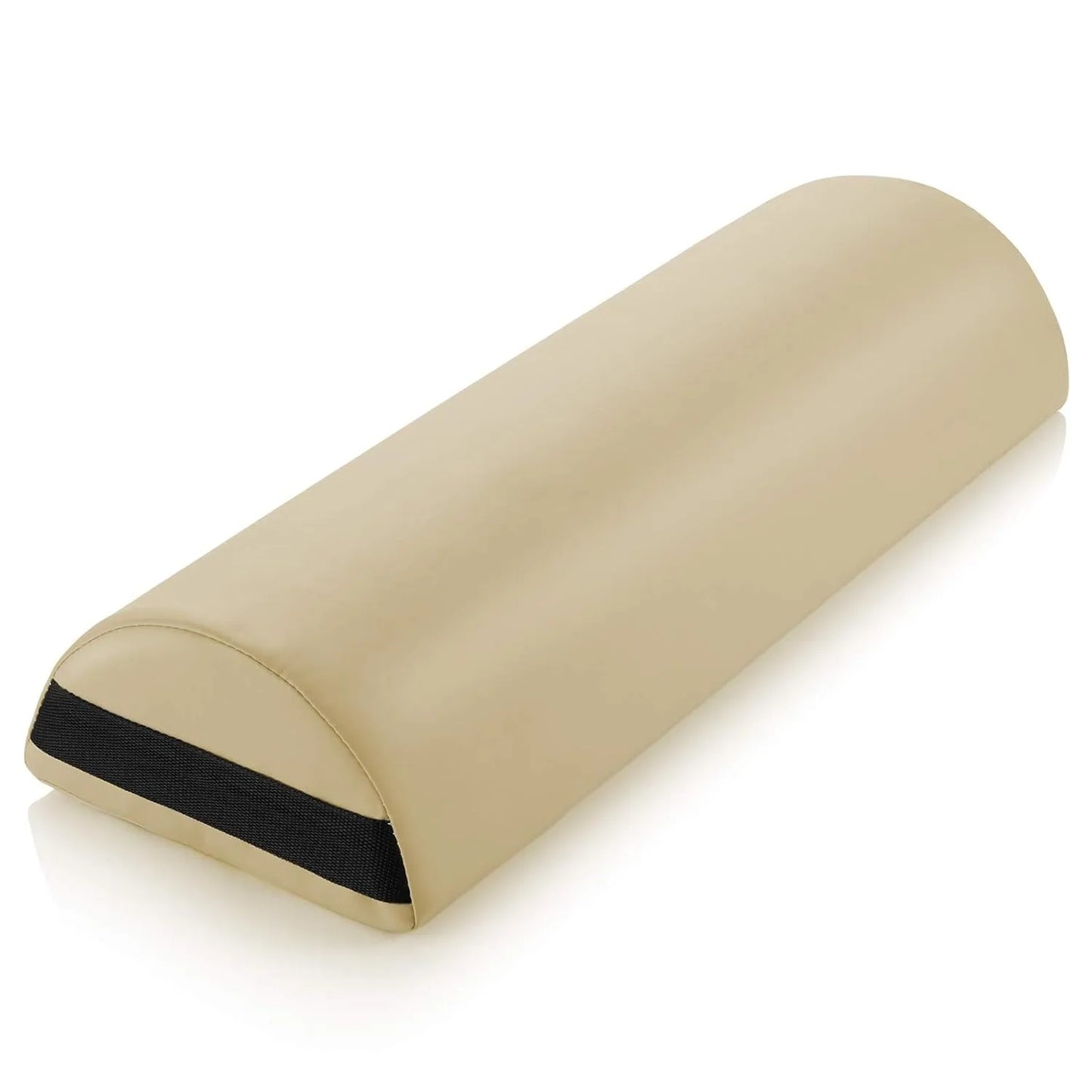 Jumbo Half Round Massage Table Bolster Pillow Pad - 26 x 9 x 4.5 Inch - Cream