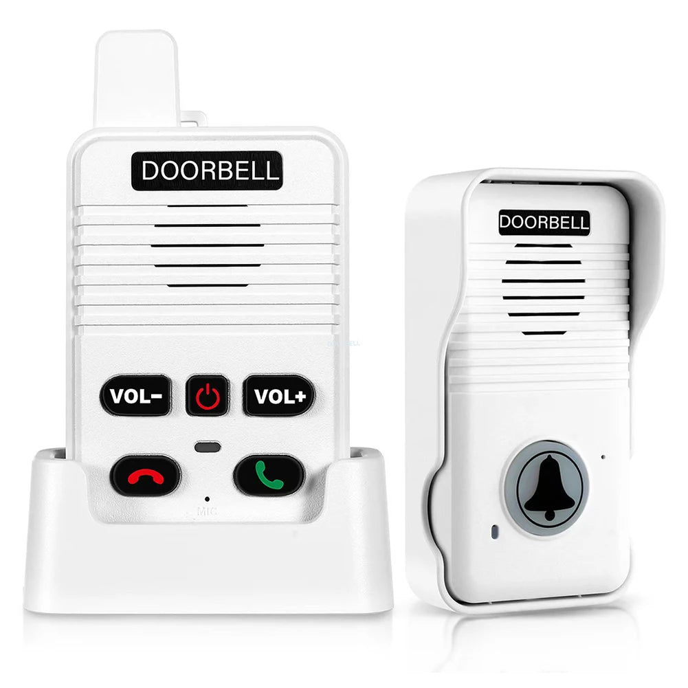 Wireless Voice Duplex Intercom Doorbell with Rechargeable Battery House Home Audio Apartment Room Intercom for Factory Office