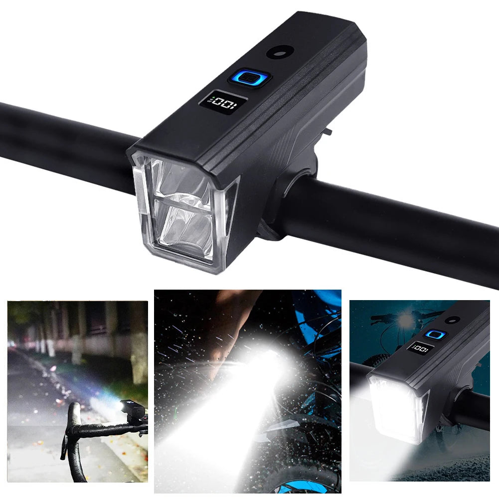 Bicycle Front Light Bicycle Light Waterproof Bike Flashlight Rechargeable Bicycle Head Light Automatic Sensor for Night Riding