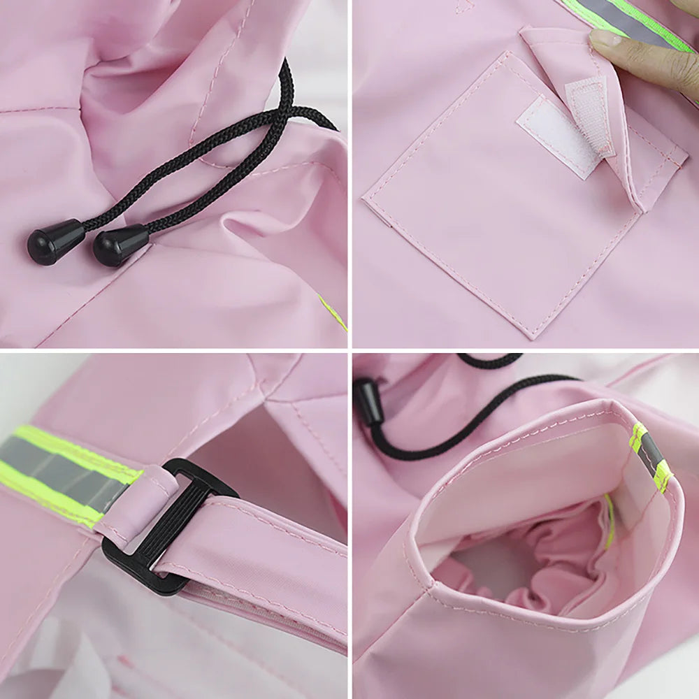 Reflective Waterproof Dog Raincoat Cloak