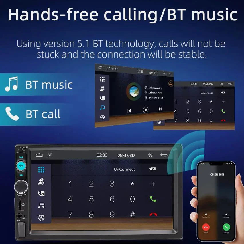 7-Inch Single DIN Touchscreen Car Stereo .Wireless CarPlay, Android Auto, Bluetooth & Backup Camera Support