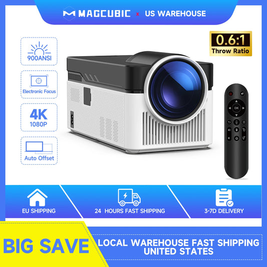 Magcubic HY450 Ultra Short Throw Projector 900ANSI 8K 1080P Allwinner H716 BT5.4 Auto Offset Electronic Focus Home Theater Voice
