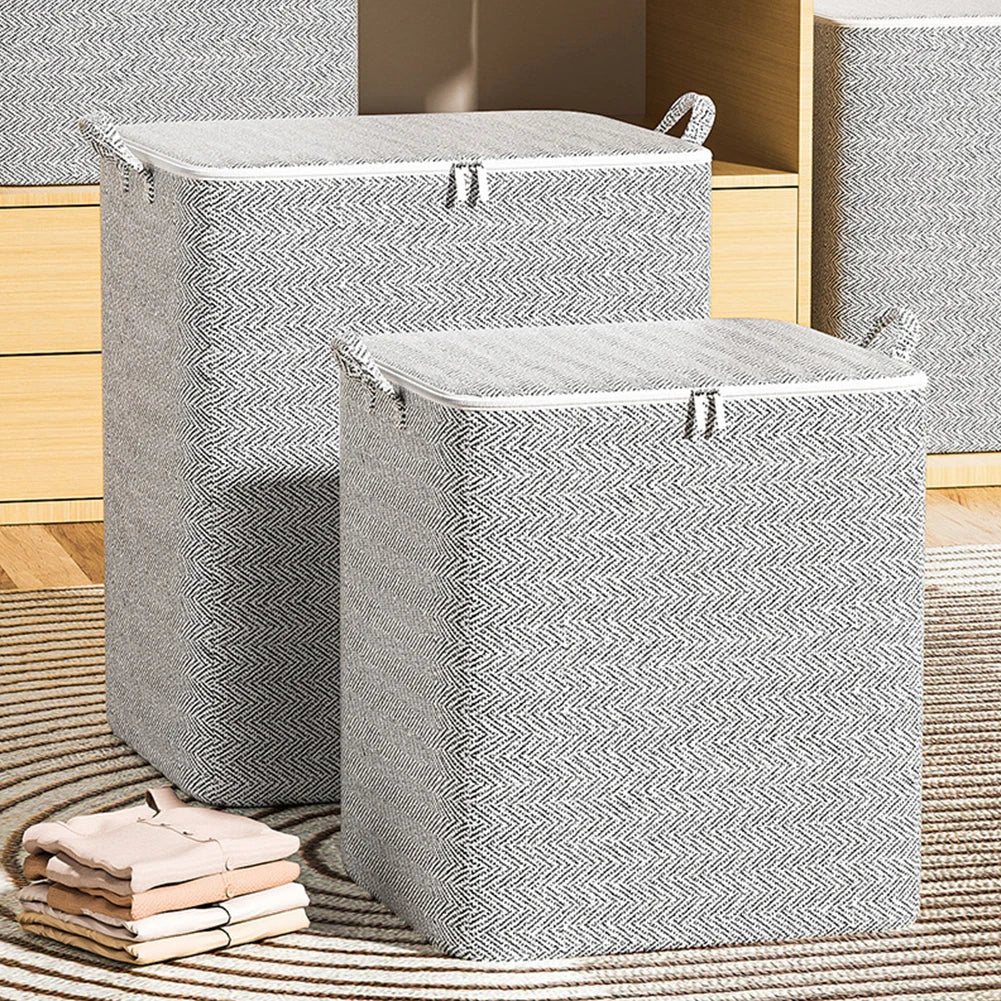 Dustproof Organizers Foldable Cubes Organizer Container Large Capacity with Handle Zipper for Blanket Comforter Clothing Bedding