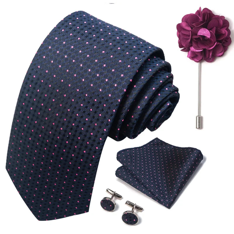 Luxury Green Floral Men’s Necktie Set .Tie, Pocket Square & Cufflinks