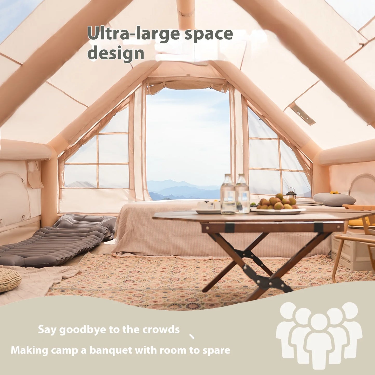 Luxury Inflatable Glamping Tent – Spacious Waterproof Camping Shelter for Outdoor Living