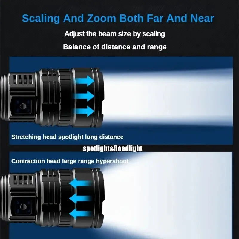 Rechargeable Emergency Spotlight – Long Range High-Power LED Searchlight with Built-In Battery