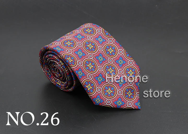 Luxury Floral & Paisley Men’s Silk Necktie .Wedding & Business Tie