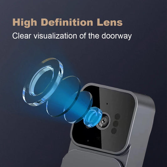 Video Doorbell Video Intercom Doorbell Camera 1080P 4.3inch IPS Screen Eye Peephole Camera 2.4G for Villa Home Office Apartment