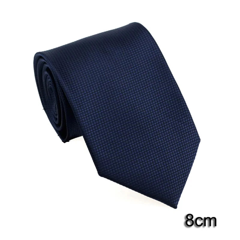 HUISHI Men’s Solid Dark Blue Waterproof Jacquard Necktie | 6cm Slim Business & Wedding Tie