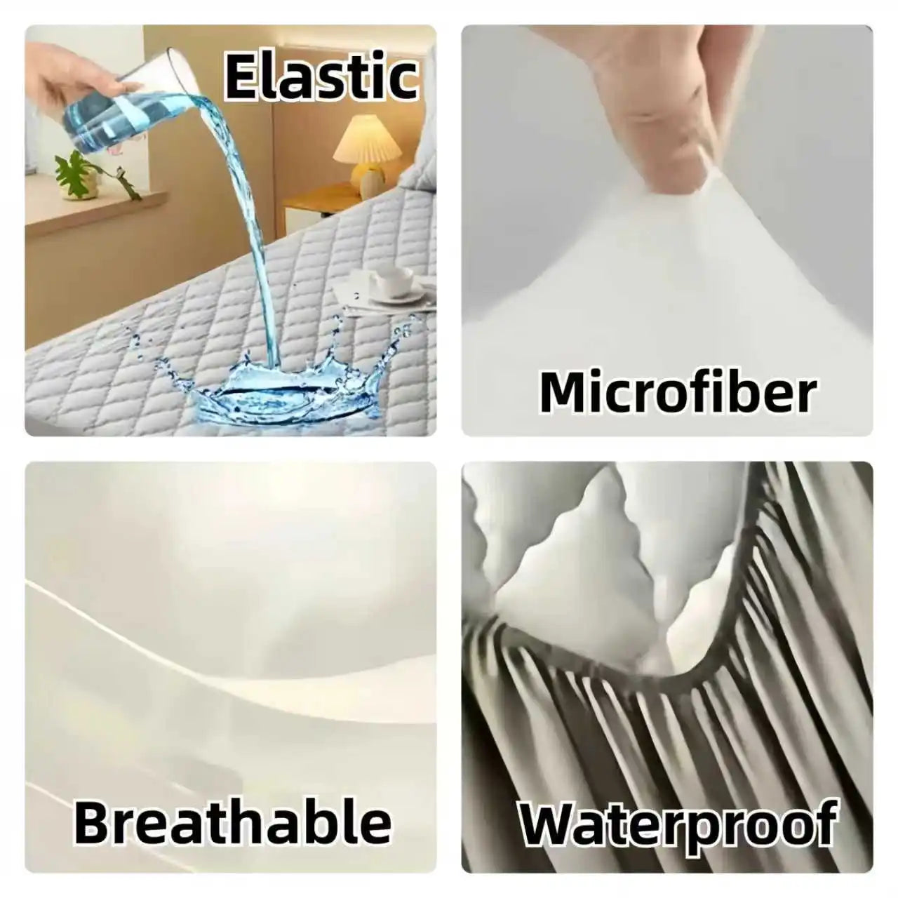 3D Air Fabric Waterproof Mattress Protector. Soft Breathable Mattress Cover