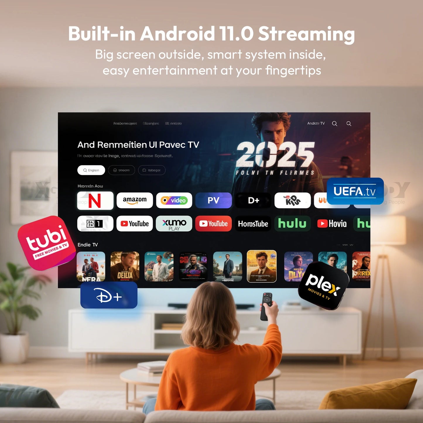 XGODY 4K 1080p LED Projector with 12000 Lumen Brightness, WiFi 6 Bluetooth 5.0 Portable Home Theater System for entertainment