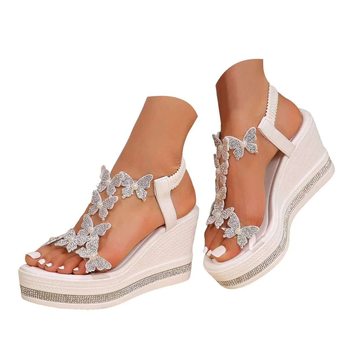 Elegant Butterfly Wedge Heel Sandals for Women