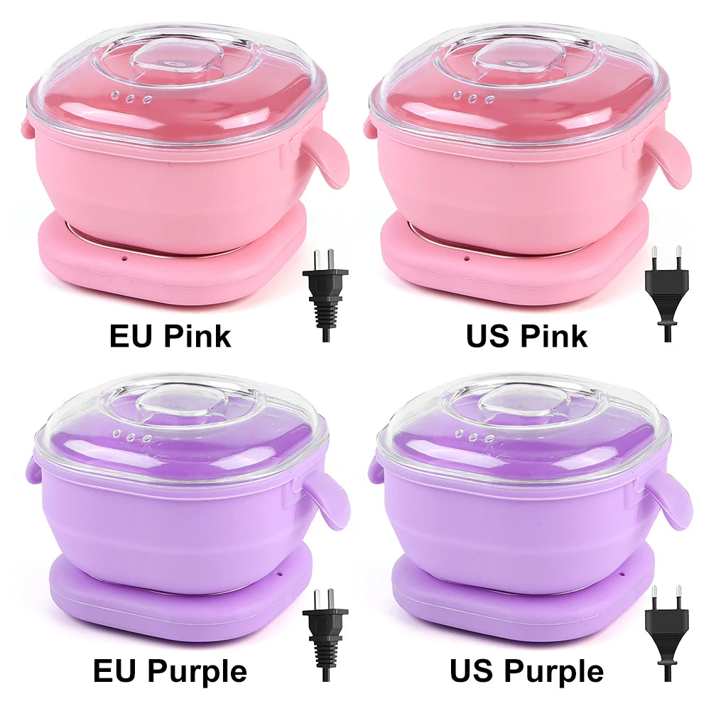 Silicone Wax Warmer Foldable Wax Heater 100W Electric Hot Wax Warmer Machine 400ml Hair Removal Wax Machine for Hair Removal