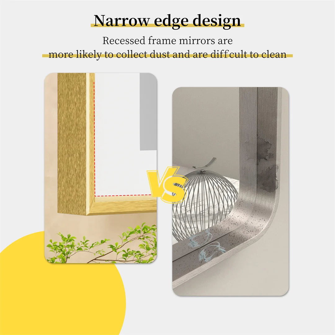 LUVODI Large Gold Framed Bathroom Mirror Fogless Smart Touch Illuminate Full Body Dressing Mirror
