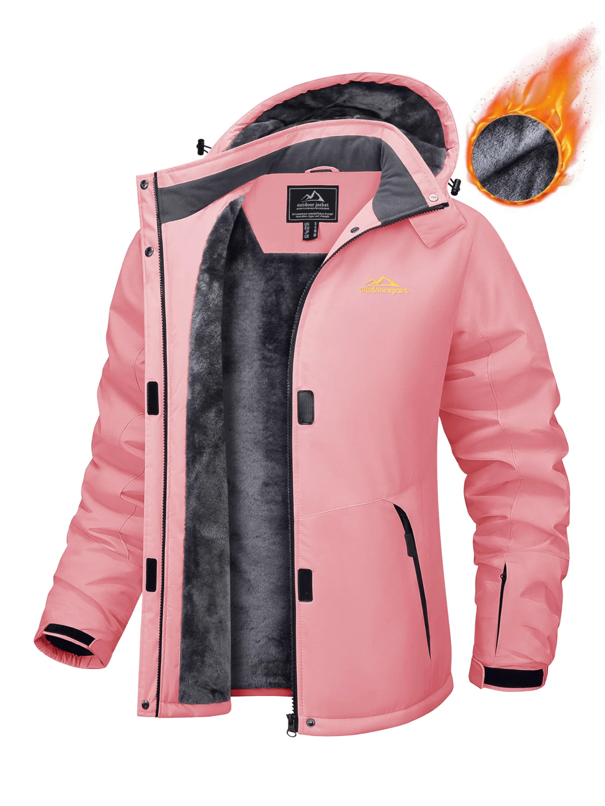 Women's Fleece Lined Hooded Winter Parka Jacket Warm Water-Resistant Coat