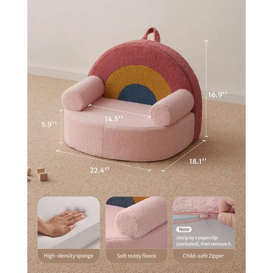 Snuggly Soft Toddler Sofa Chair . Plush Supportive Kids Lounge Seat for Playrooms & Bedrooms